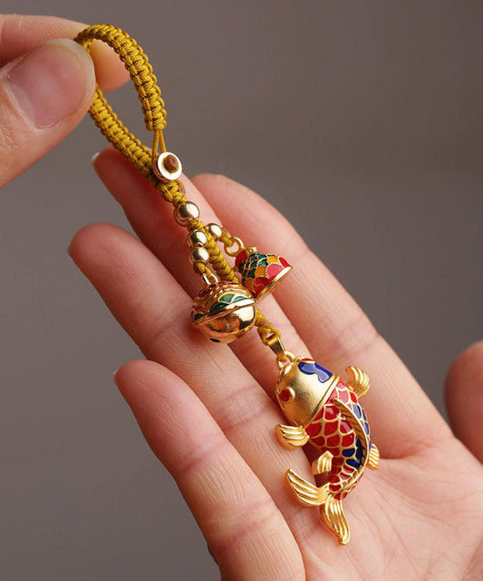 Chinese Style Gold Ancient Gold Brocaded Carp Keychains