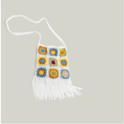 Crochet Granny Square Bag Grandma Grid Hand Hook Bag