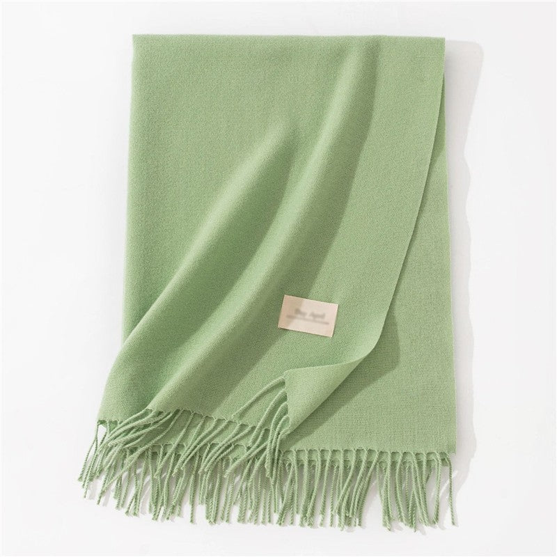 Solid Color Winter Warm Imitation Cashmere Shawl Scarves