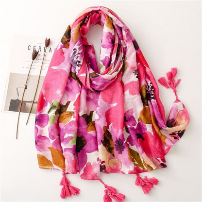 Colorful Cotton Linen Vacation Beach Scarf