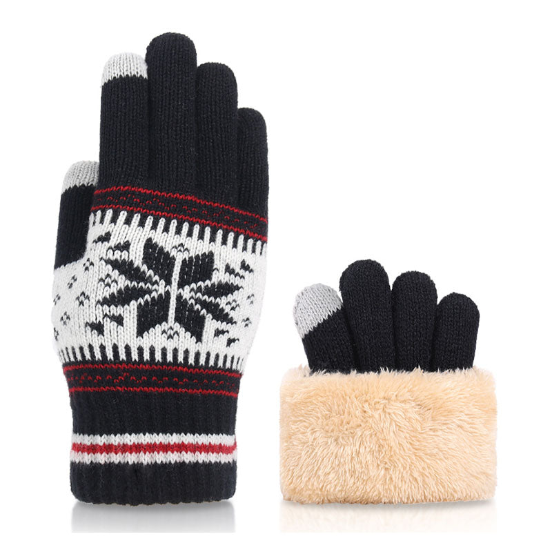 Winter Warm Snowflake Thicken Warm Knit Glove
