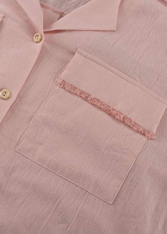 Cotton Ruffled Lounge Set With Oversized Shirt