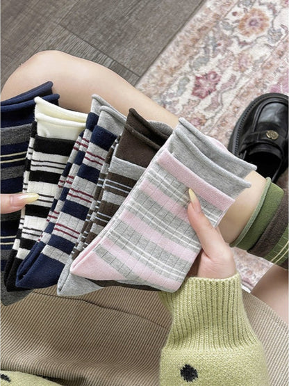 Rufia - Stripe Color-Block Mid-Calf Capsule Socks