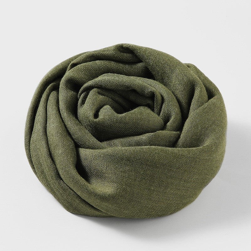 Solid Color Cotton And Linen Sun Protection Scarf