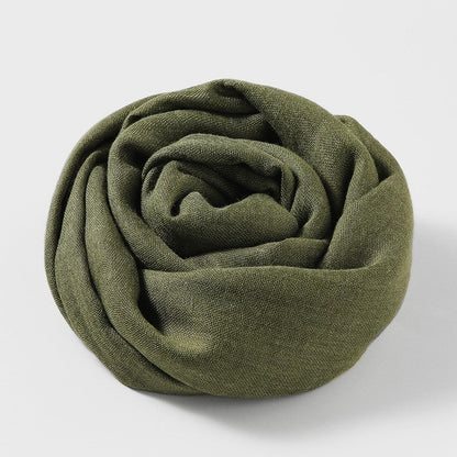 Solid Color Cotton And Linen Sun Protection Scarf
