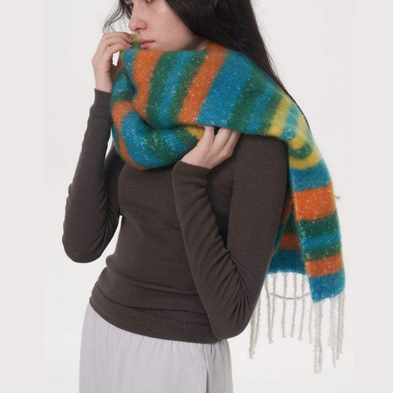2+ Colorful Rinbow Tassel Scarves