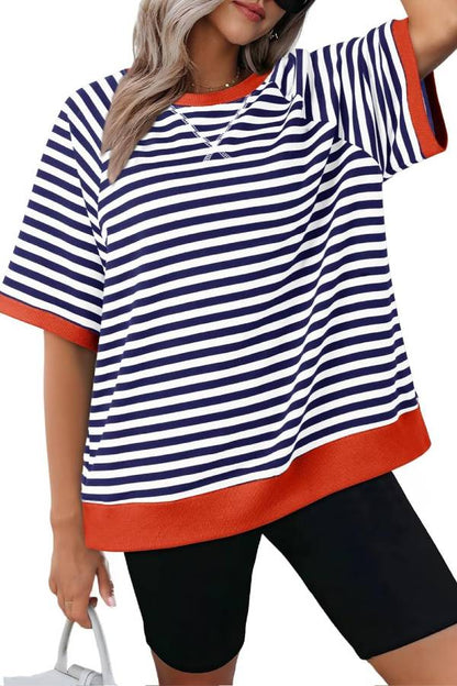 Women's Oversized Striped T Shirts
