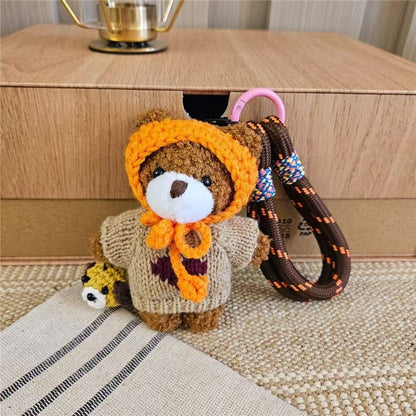 Cartoon Plush Teddy Bear Keychain