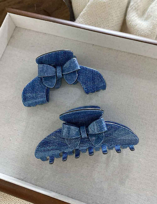 Cute Denim Style Bow Knot Hair Claw