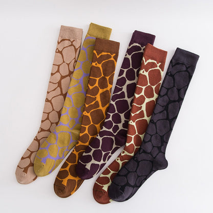 Rufia - Colorful Leopard Print Knee-High Socks