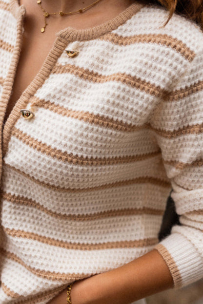 MINERVA striped crew neck jacket