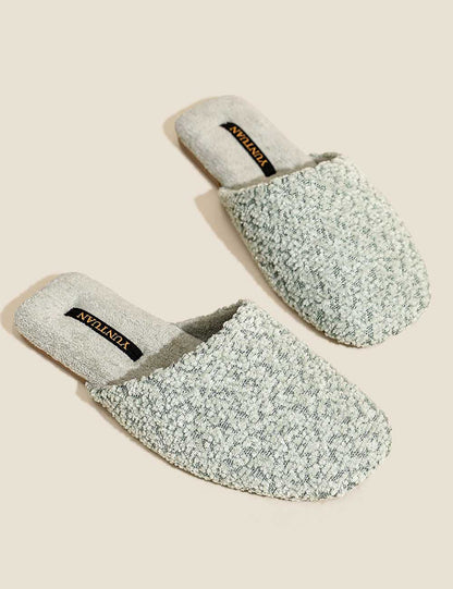 Elegant Soft Solid Color Warm Indoor Slippers