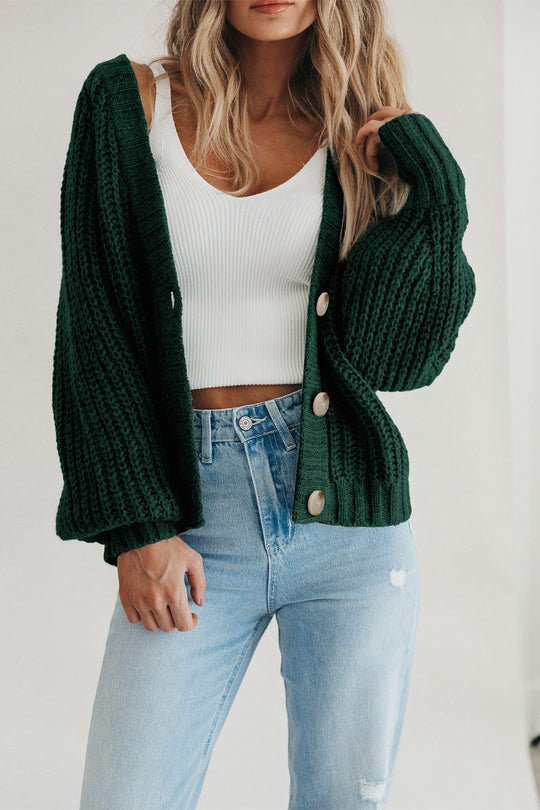Women Open Front Button Down knit Fall Sweater Cardigan