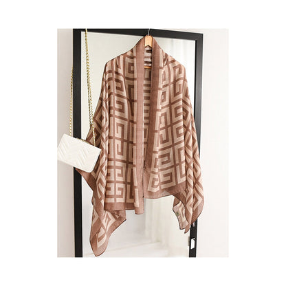 Stylish Printed Warm Sun-Proof Silk Scarf