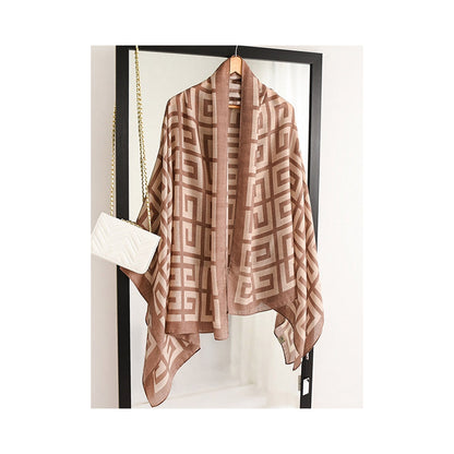 Stylish Printed Warm Sun-Proof Silk Scarf