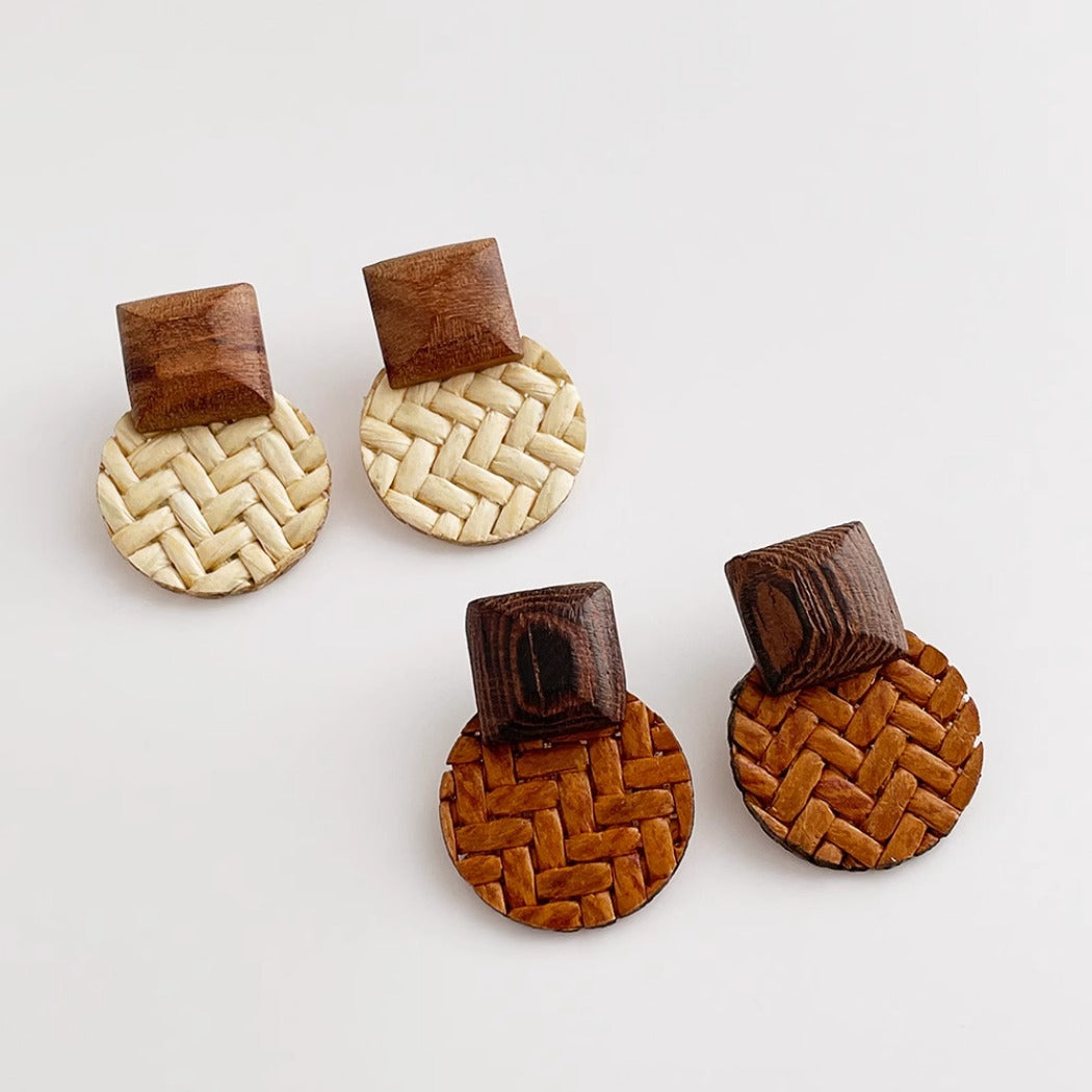 Earwish - Elegant Woven Rattan Earrings