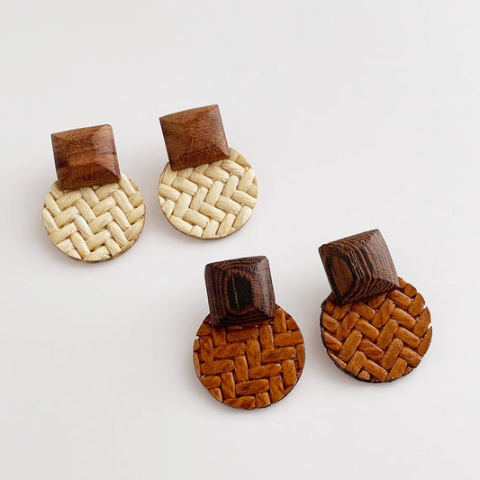Earwish - Elegant Woven Rattan Earrings