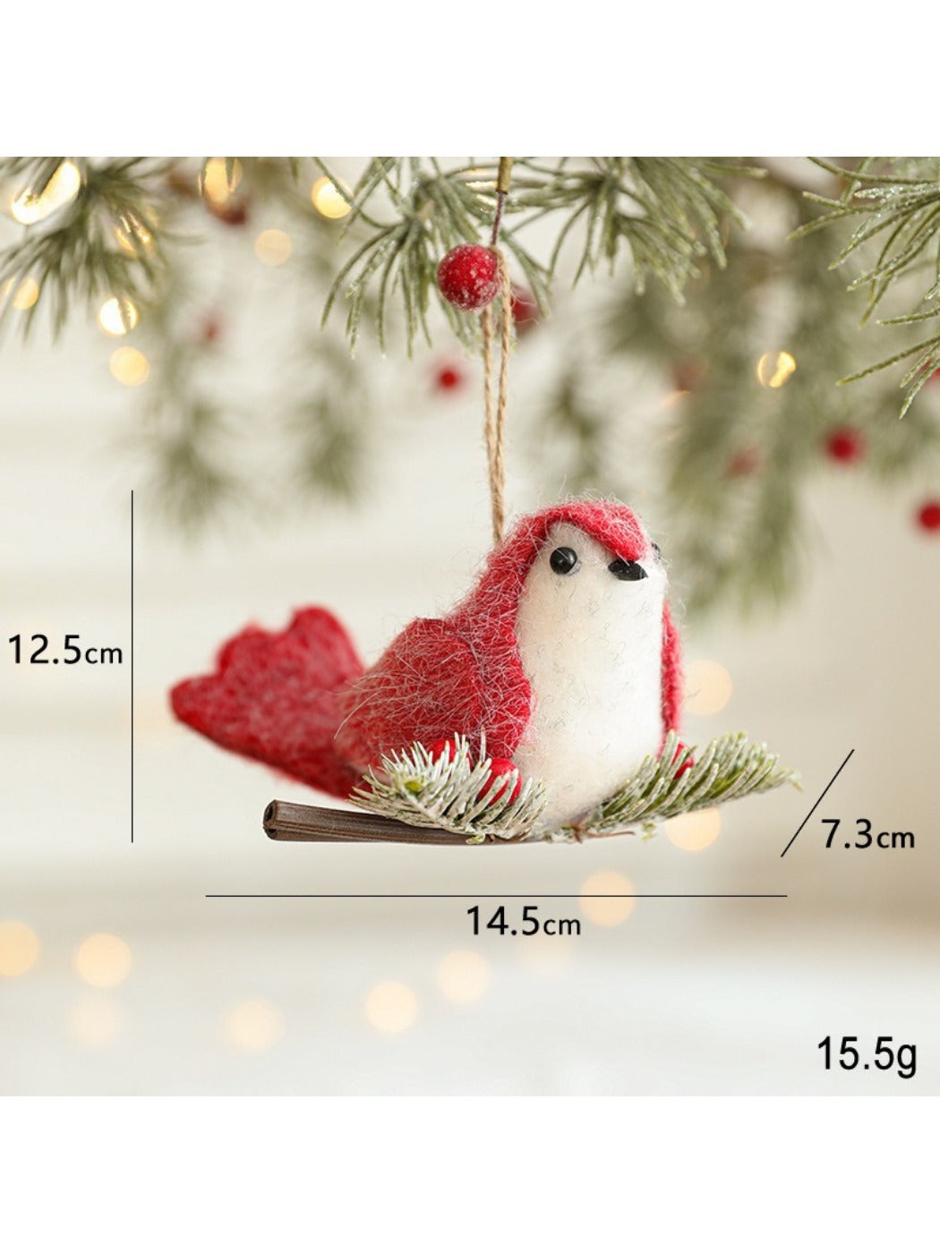 Xris - Classic Red Felt Christmas Tree Decor Hanging Ornaments
