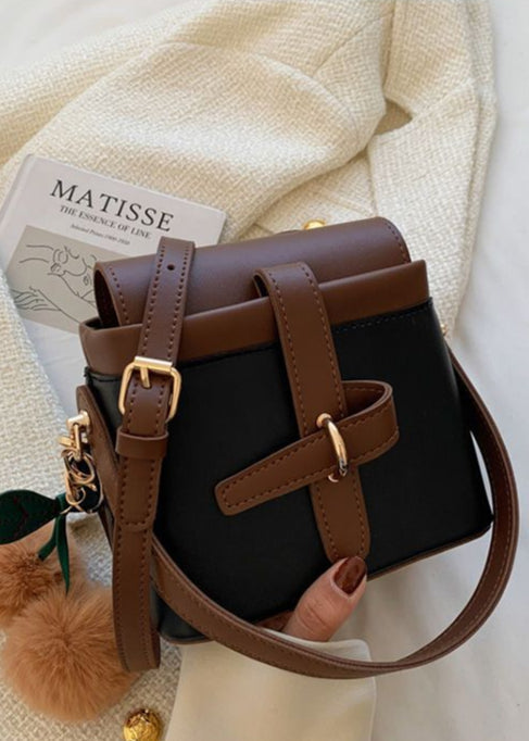 Mini Crossbody Two Tone PU Leather Shoulder Bag
