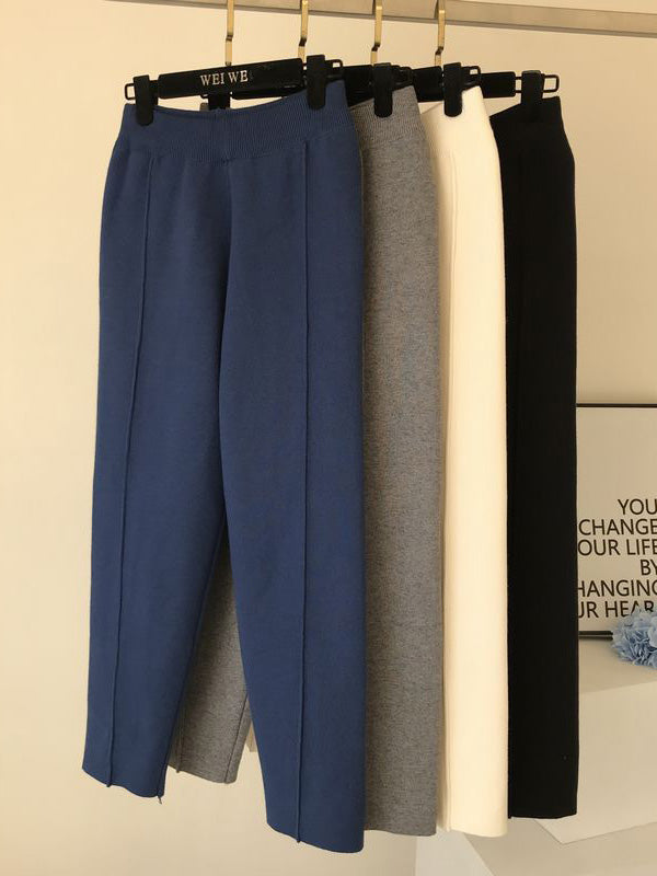 Simple Solid Color Empire Waisted Loose Pants