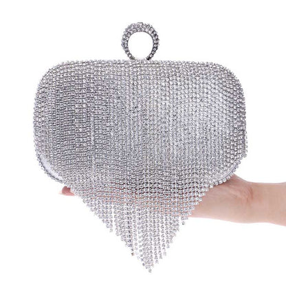 Rhinestone Tasseled Party Handbag