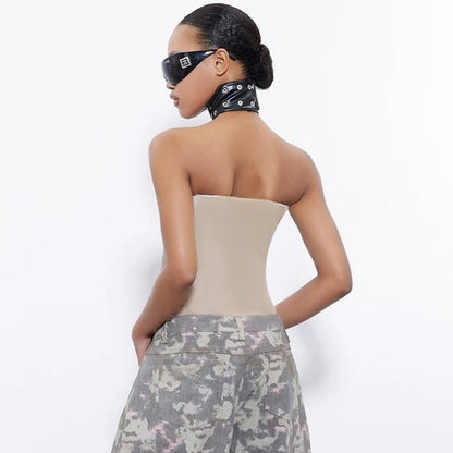 Vesty - Urban Chic Letter Print  Body-Hugging Top