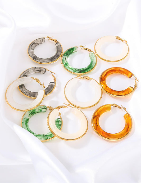 Vintage Acrylic Geometric Hoop Earrings