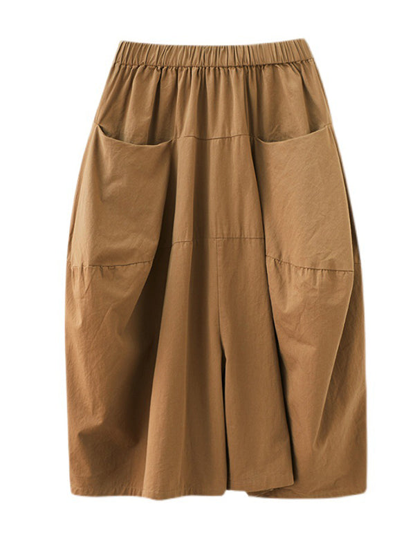 Casual Elasticity High Waisted Wide Leg Pants