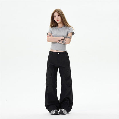 Baggy Deconstructed Cargo Pants With Curved Blade