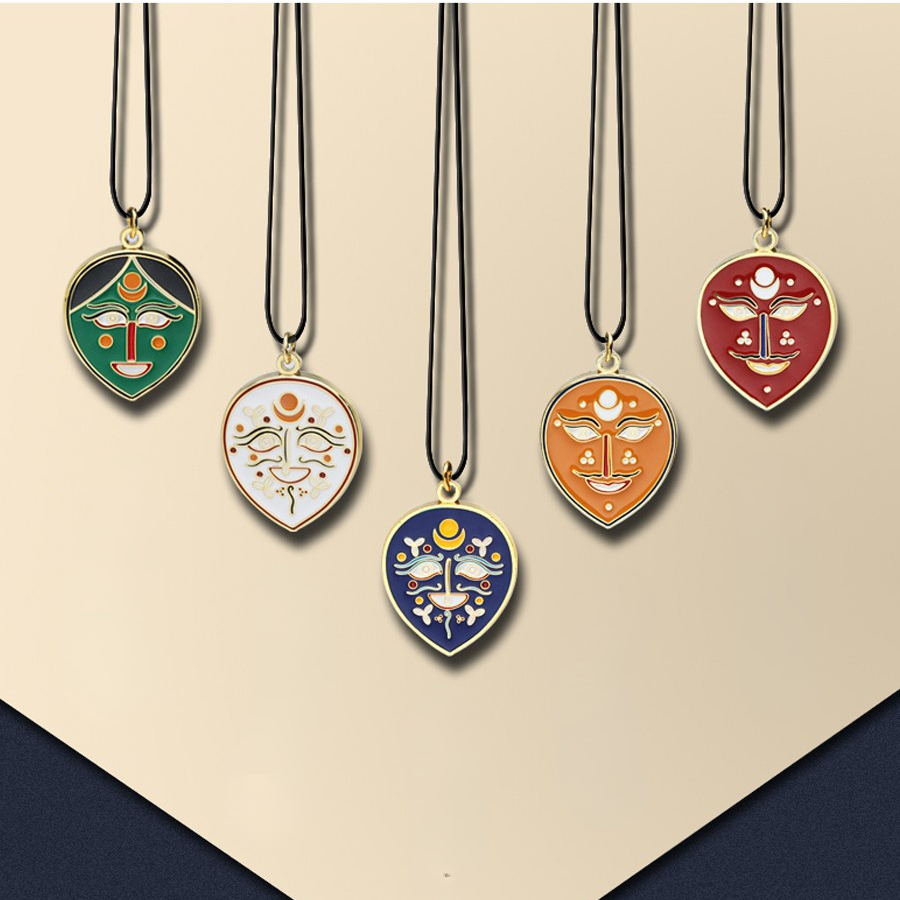 Potala Palace Tibetan Opera Masks Necklace Tibet Souvenir Pendant For Gift