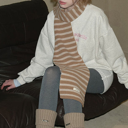 Soft Striped Warm Winter Wool Scarf