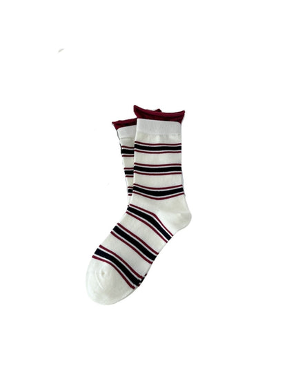 Rufia - Color-Block Crew Socks - Trendy &amp; Seamless