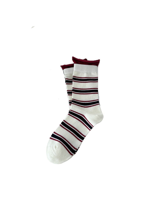 Rufia - Color-Block Crew Socks - Trendy &amp; Seamless