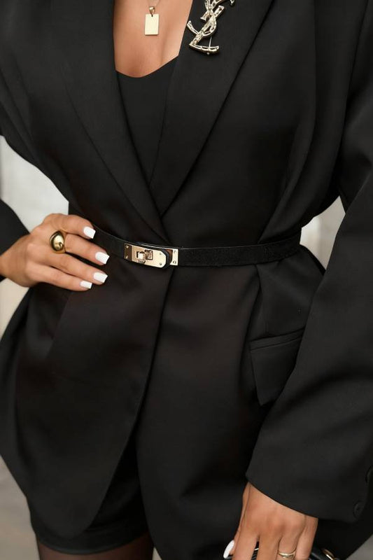 Delicate Accents Black Suede Belt