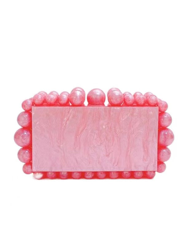 Mini Beaded Acrylic Square Bag