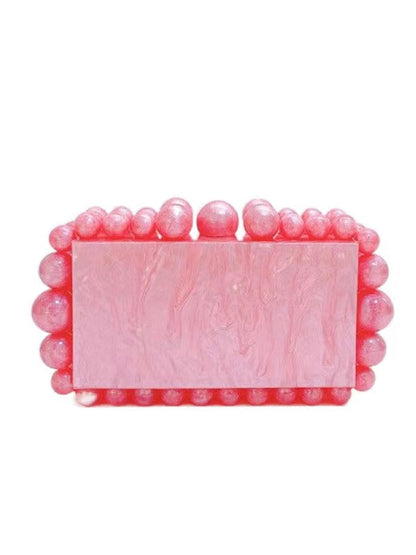 Mini Beaded Acrylic Square Bag
