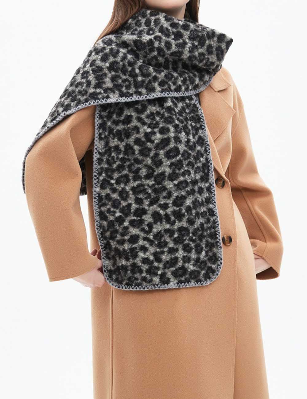Winter Soft Cozy Leopard Print Warm Scarf