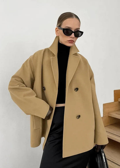 Double Breasted Wool Coat With Relaxed Fit