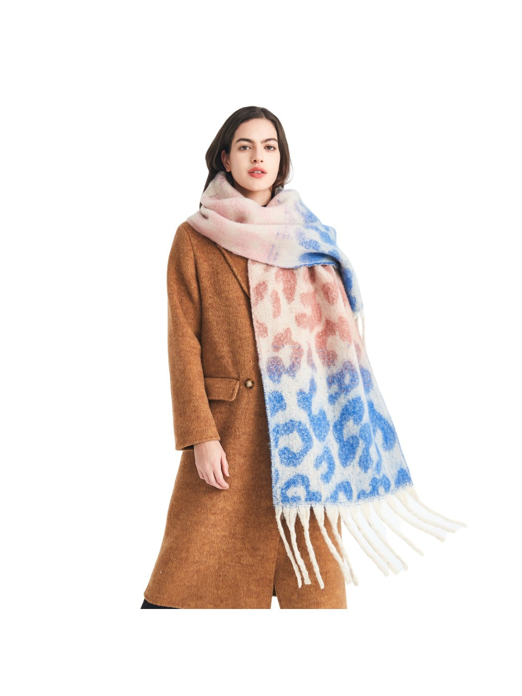 Scarvii - Winter Tassel Scarf with Leopard Patterns