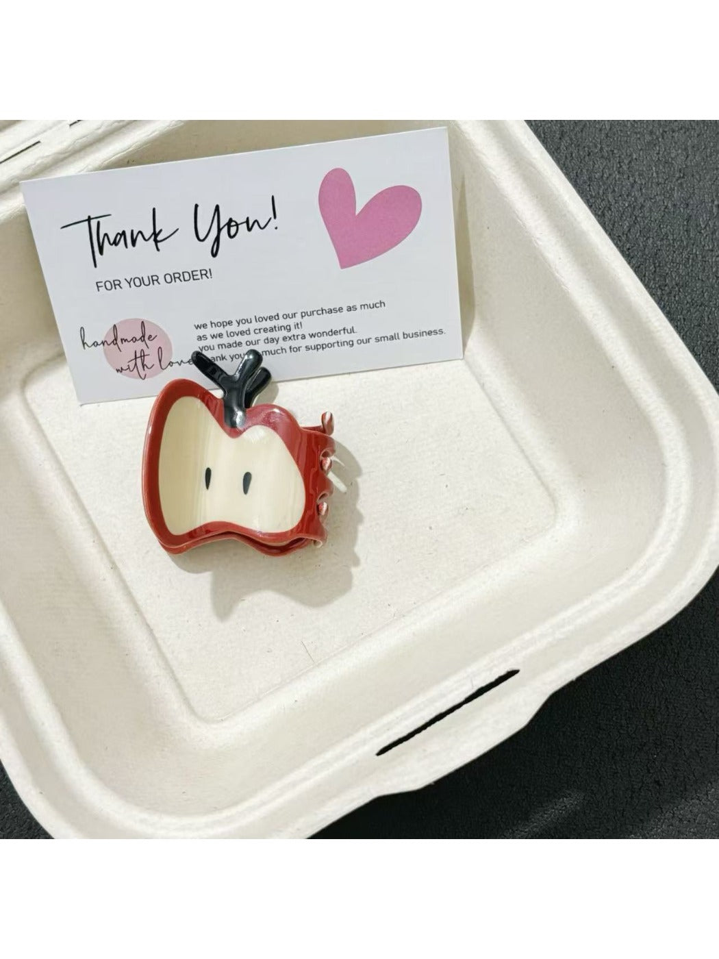 Beau - Red Apple-shaped Hair Clip of Cute &amp; Playful Style