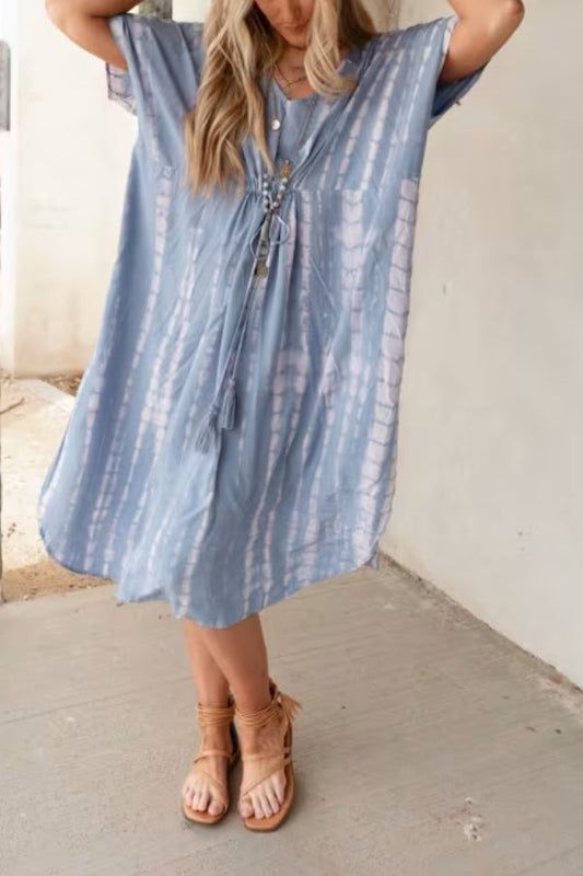TIE DYE KIMONO DRESS