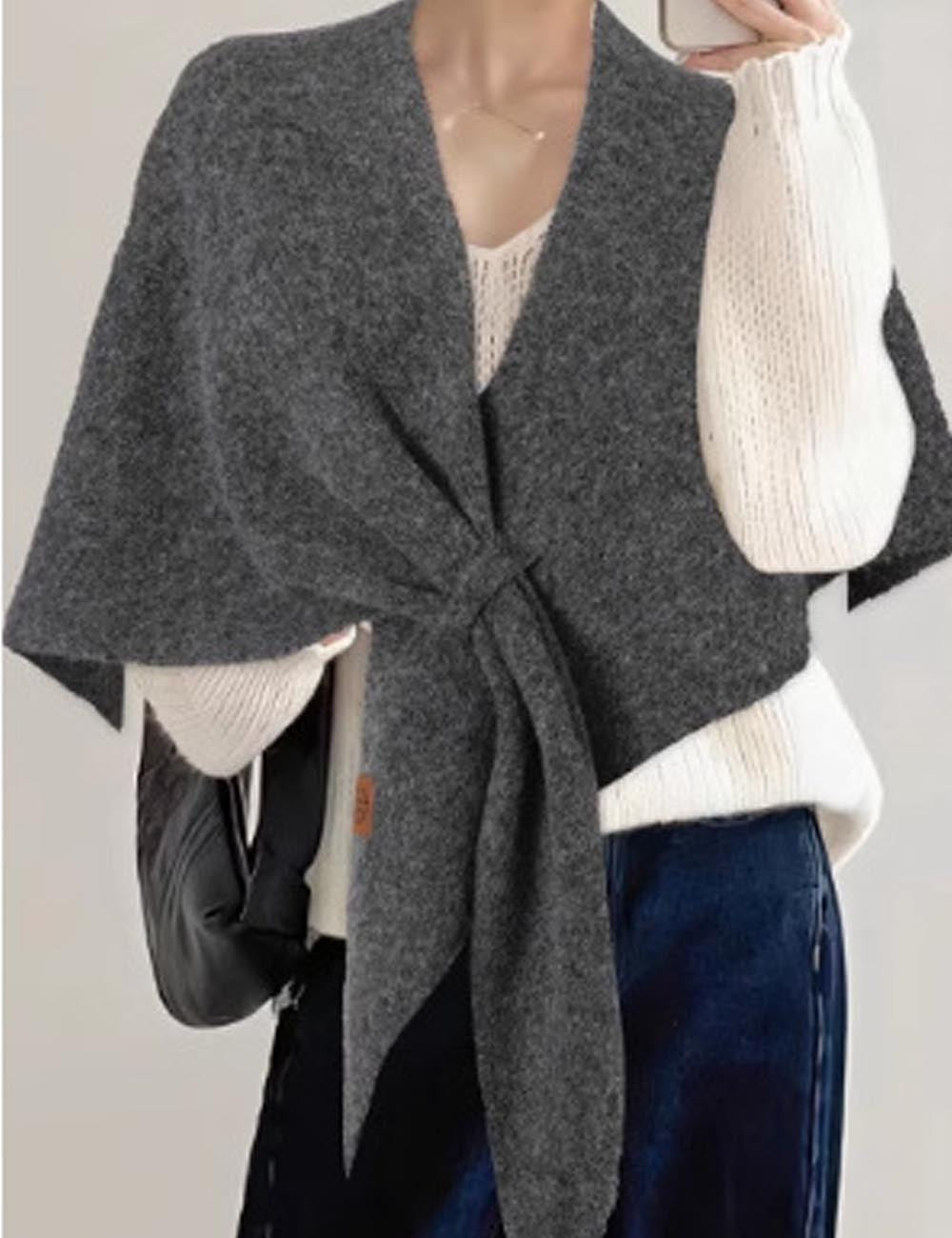 Simple Wool Blend Warm Triangle Winter Scarf