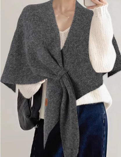 Simple Wool Blend Warm Triangle Winter Scarf