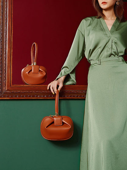 Retro Fashion Solid Color Three-Dimensional Handbags