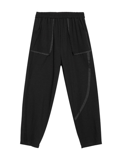 Harem Pants Ninth Pants Solid Color Split-Joint Casual Pants Bottoms Ninth Pants