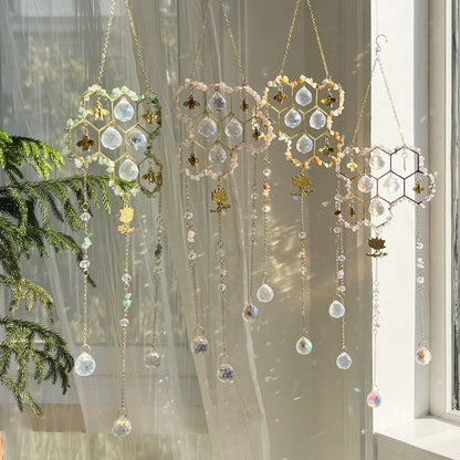 Stone Cross Bee Crystal Home Hangings