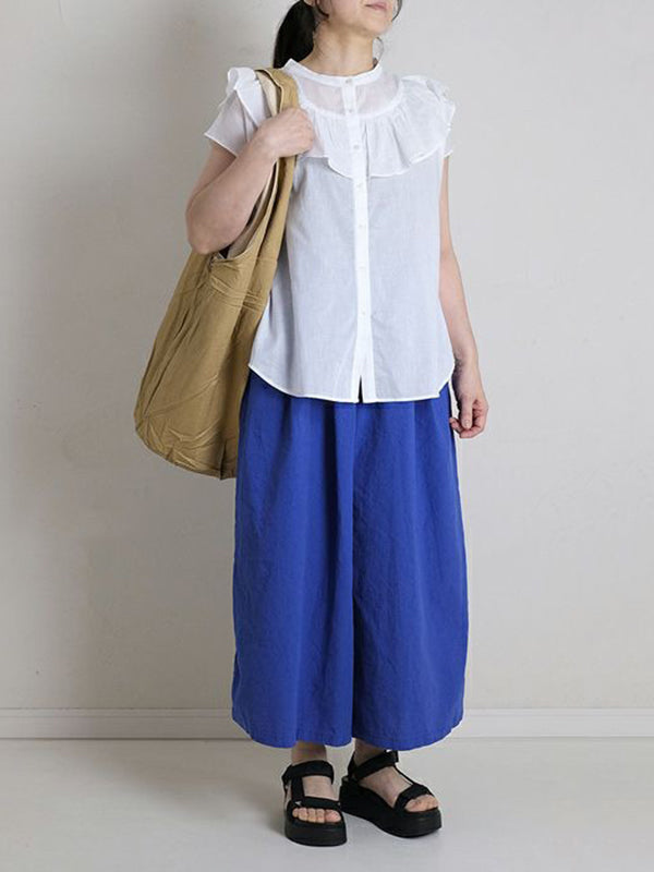 Leisure Fashion Wide Leg Loose Elasticity Solid Color Casual Pants Bottoms