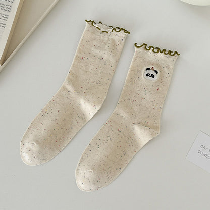 Rufia - Embroidered Animal Crew Socks