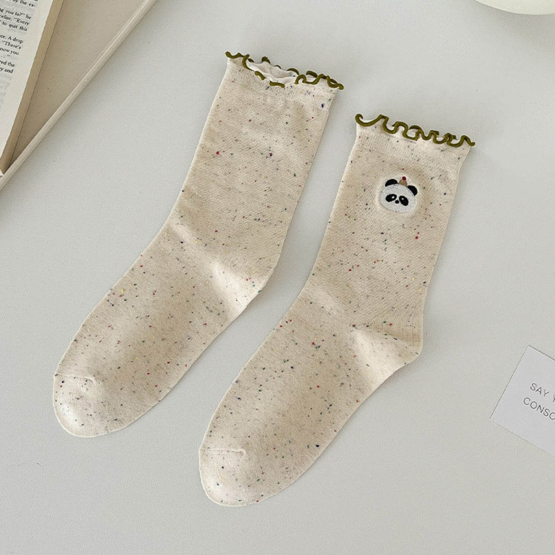 Rufia - Embroidered Animal Crew Socks