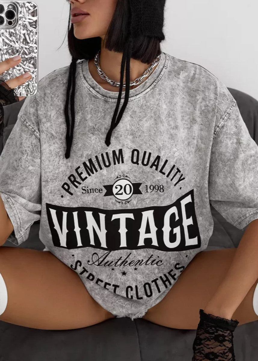Oversized Cotton Tee With Washed Texture